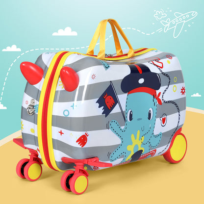 Wanderlite 17 Kids Ride On Luggage Children Suitcase Trolley Travel Octopus"